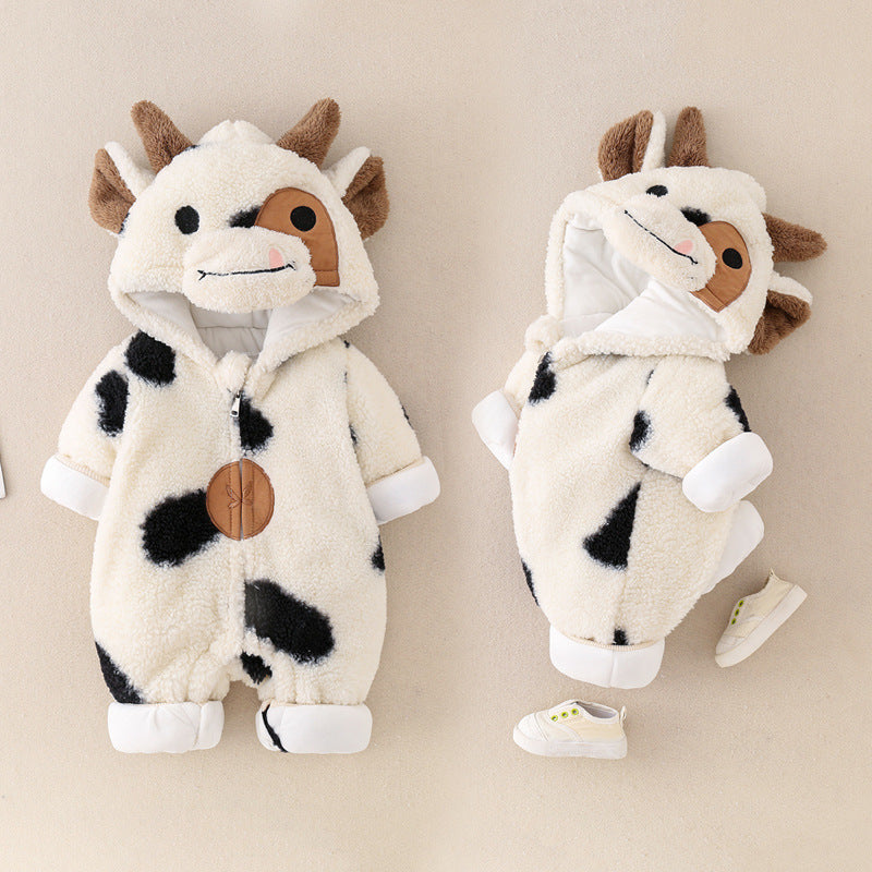 Winter Thickened Baby Cow Jumpsuit
