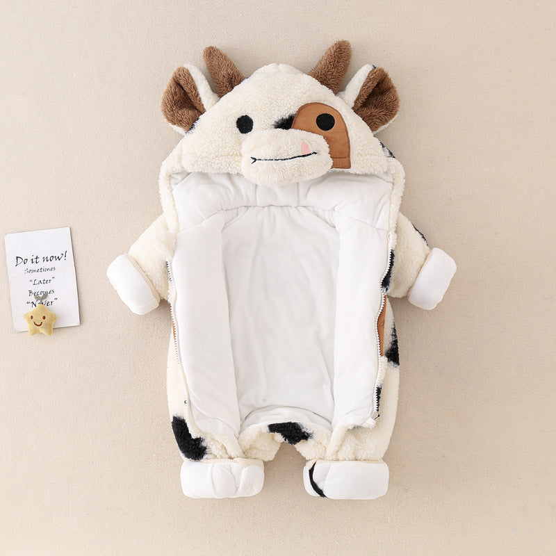 Winter Thickened Baby Cow Jumpsuit