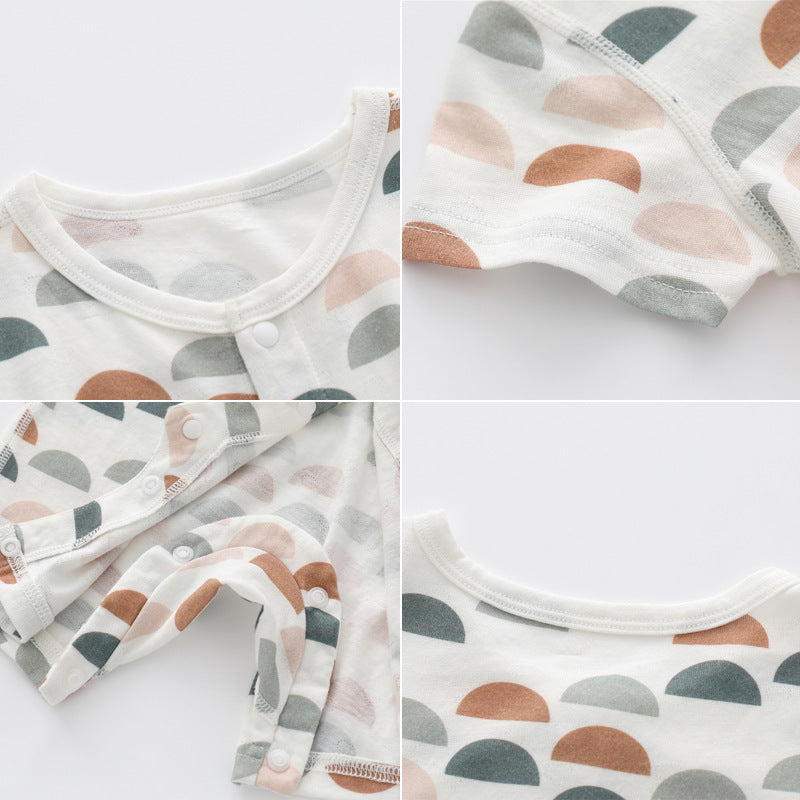 Light And Soft Bamboo Fiber Baby Jumpsuit Floral Animal Cute Print