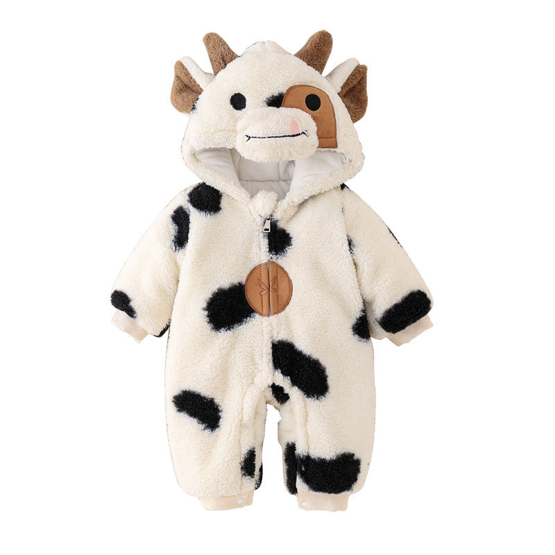 Winter Thickened Baby Cow Jumpsuit
