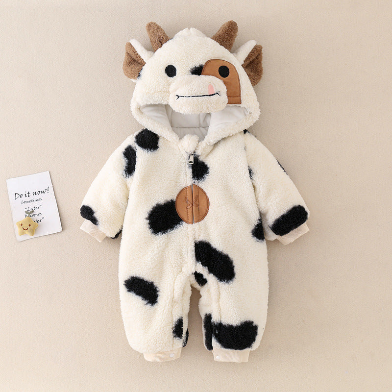 Winter Thickened Baby Cow Jumpsuit