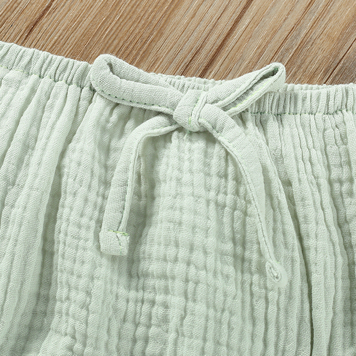 Girl Solid Color Sling Top Hot Pants Suit