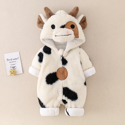 Winter Thickened Baby Cow Jumpsuit
