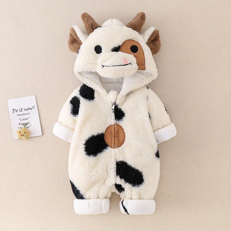 Winter Thickened Baby Cow Jumpsuit